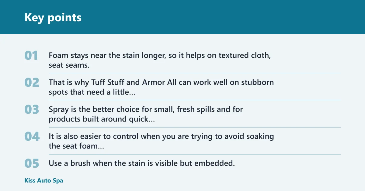 Key points: Foam, spray, or extractor?