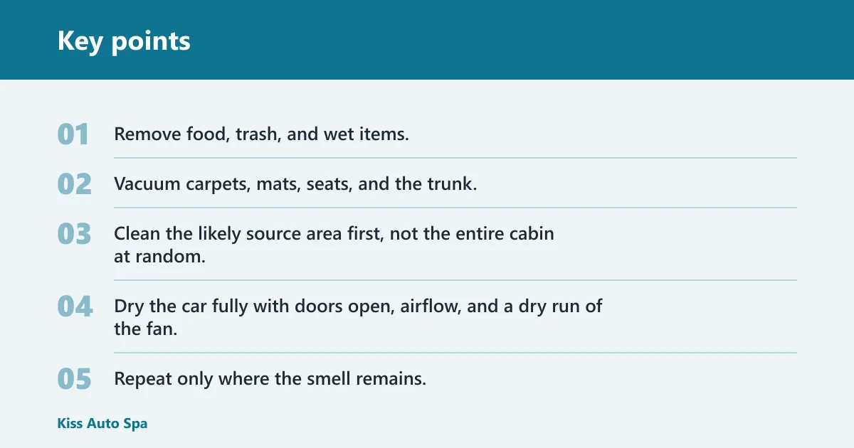 Key points: What is the best way to remove car smells?
