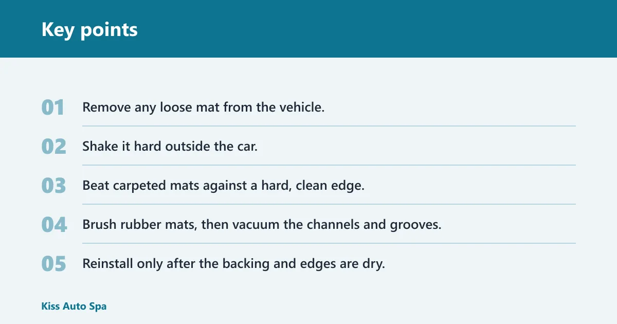 Key points: How do you handle car floor mats?