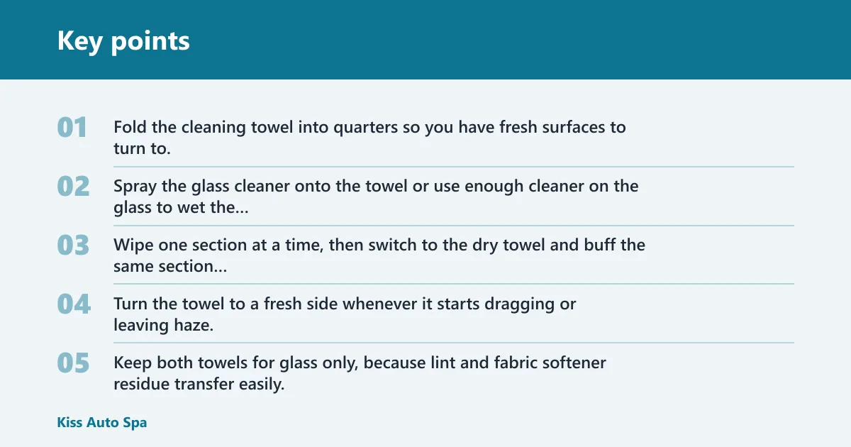 Key points: What should I use to dry car windows without leaving lint?