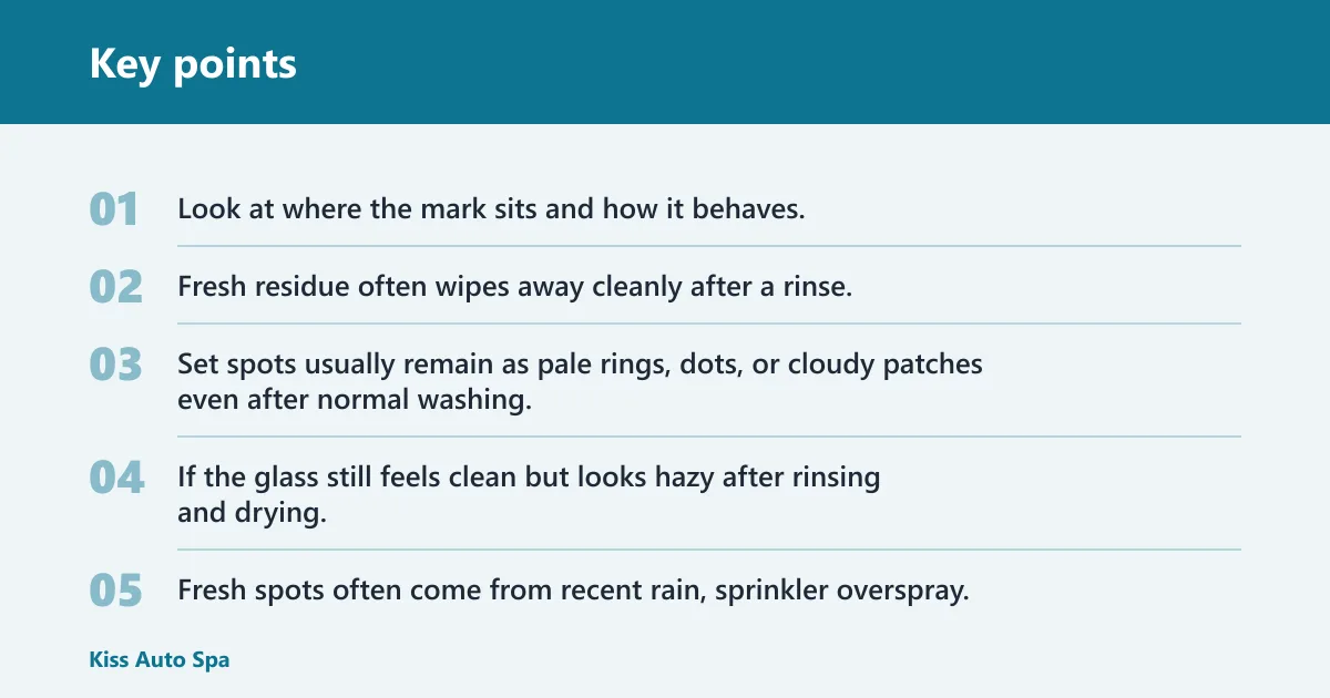 Key points: How do you tell fresh residue from set spots?