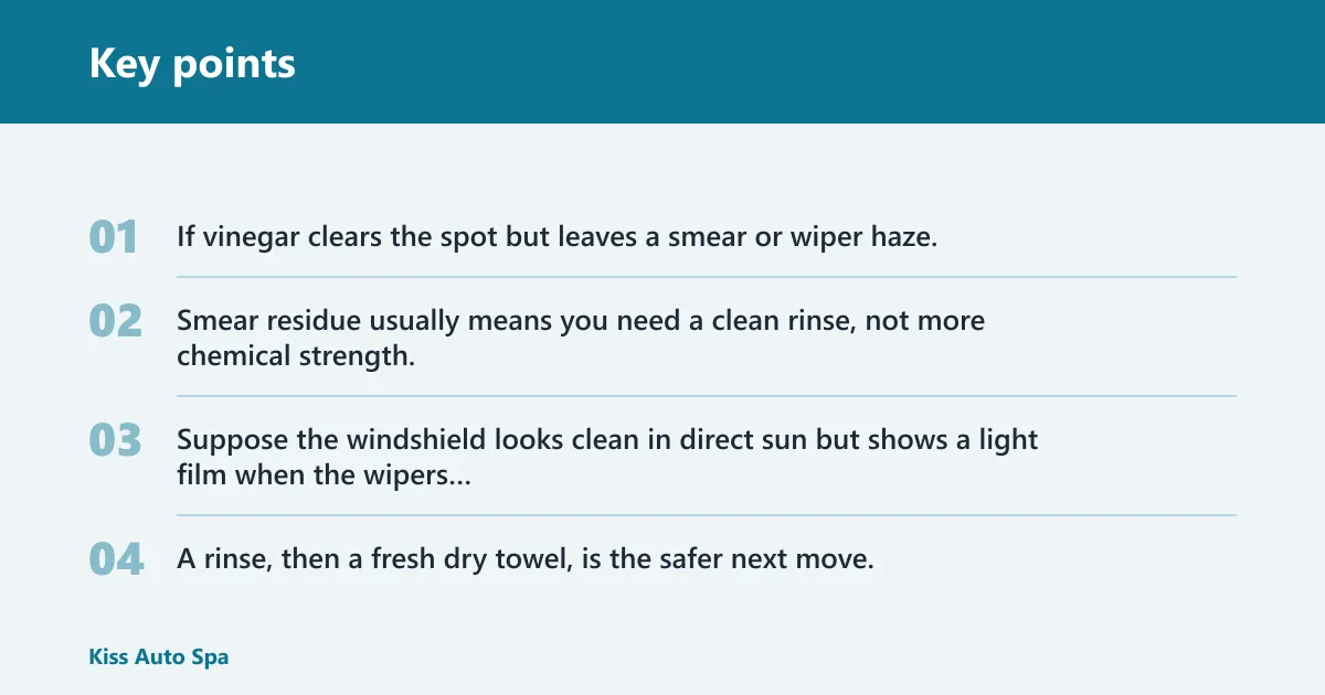 Key points: Will vinegar remove water spots from car windows?