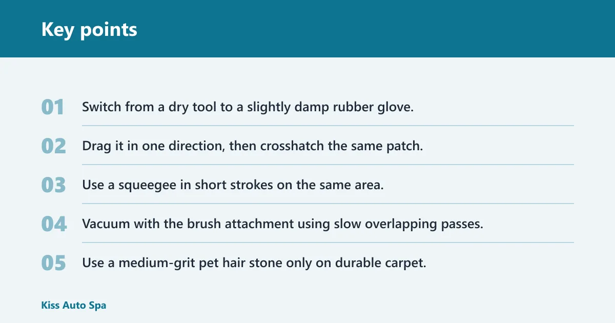 Key points: What should you do when pet hair is deeply embedded in cargo carpet?