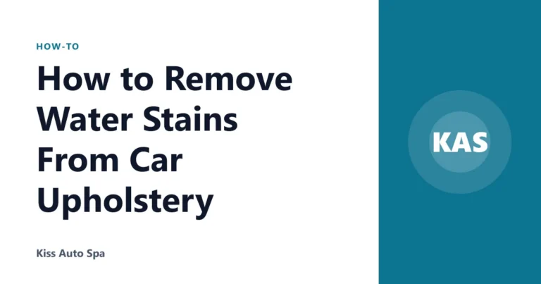 How to Remove Water Stains From Car Upholstery