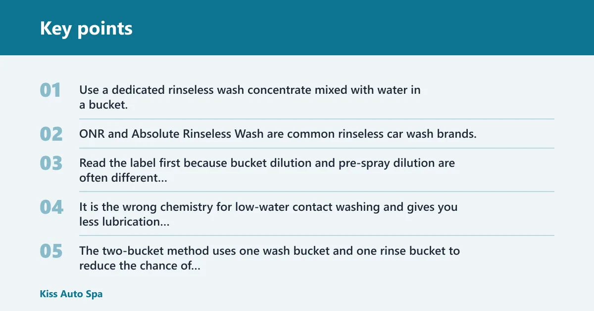 Key points: What supplies do you need for a hose-free wash?