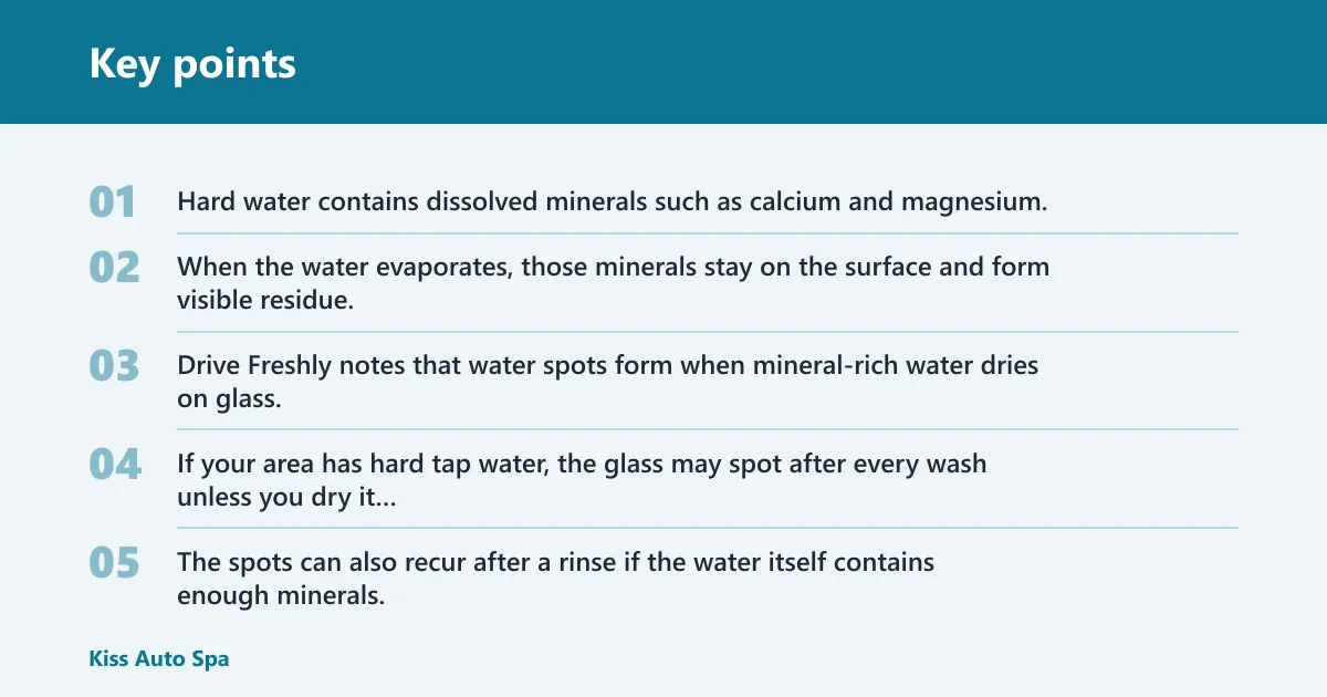 Key points: What causes water spots on car glass?