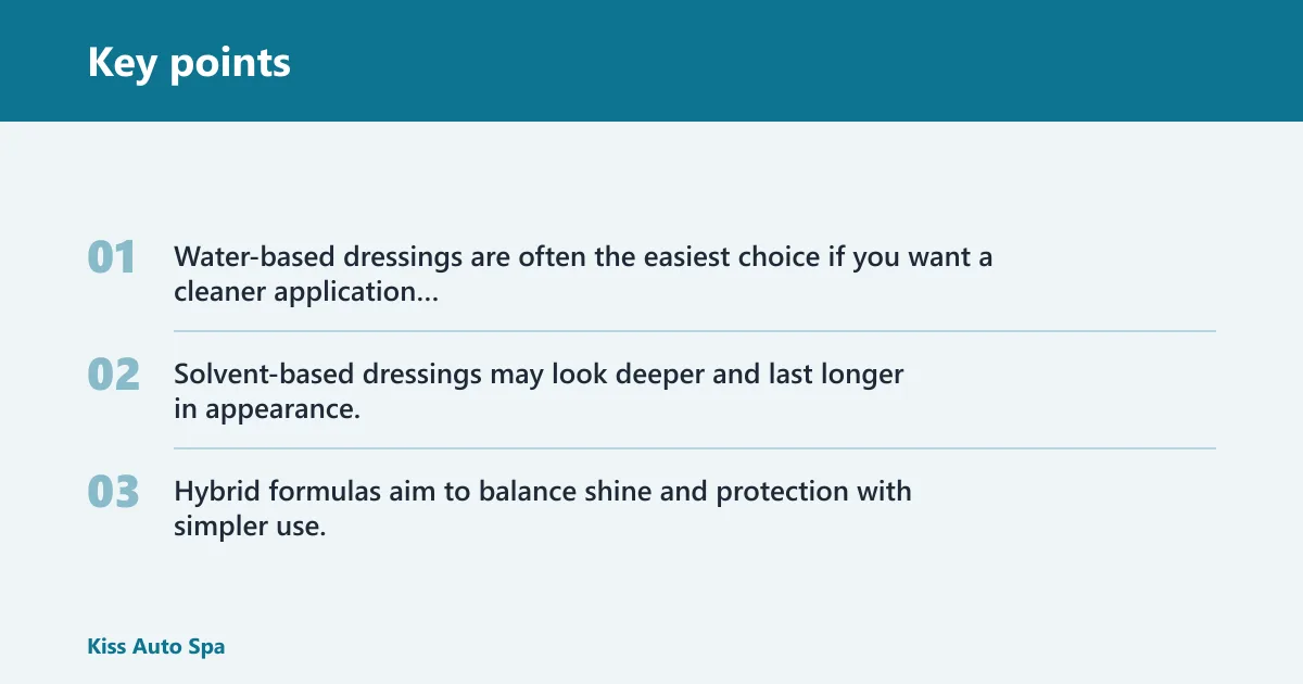 Key points: Tire dressing decision matrix