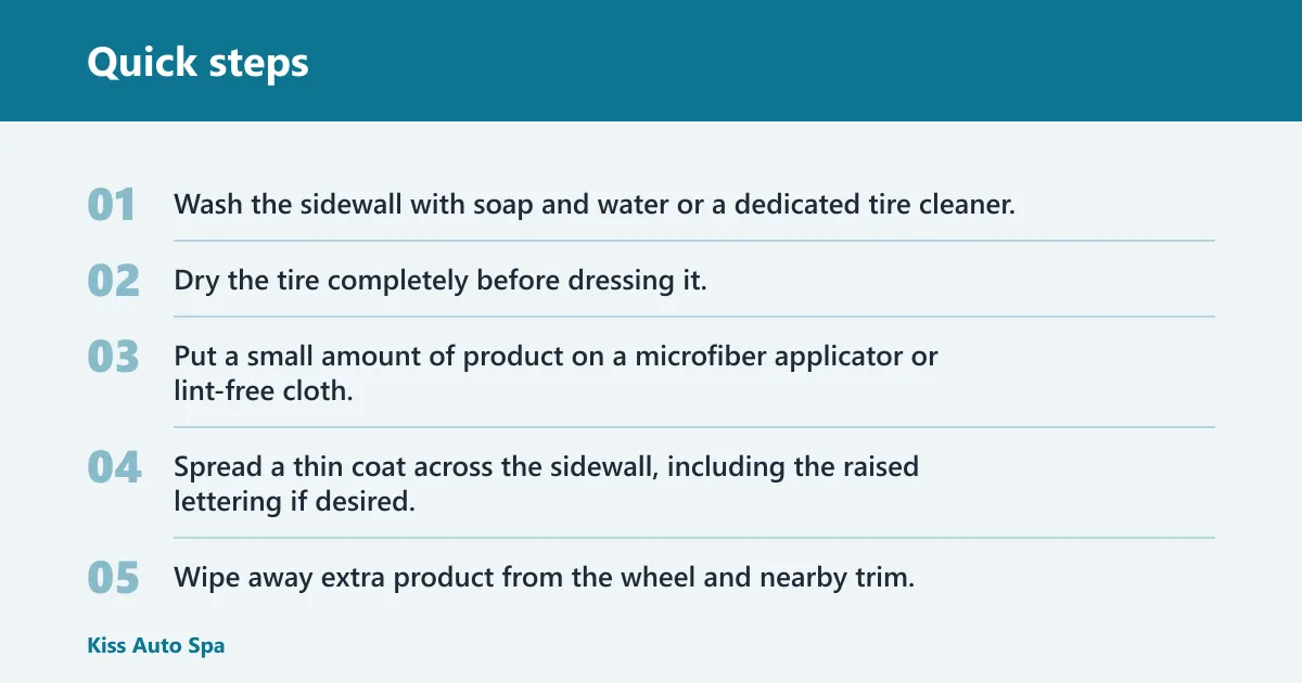 Quick steps: How to apply tire dressing correctly