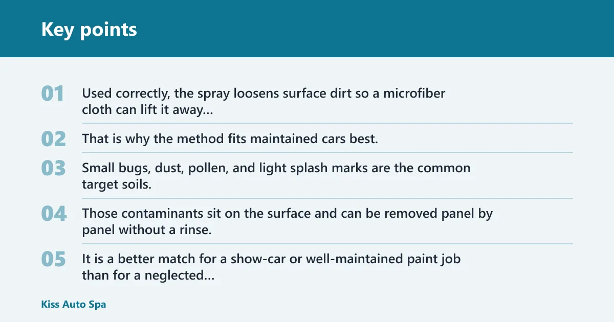 Key points: What is a waterless wash?