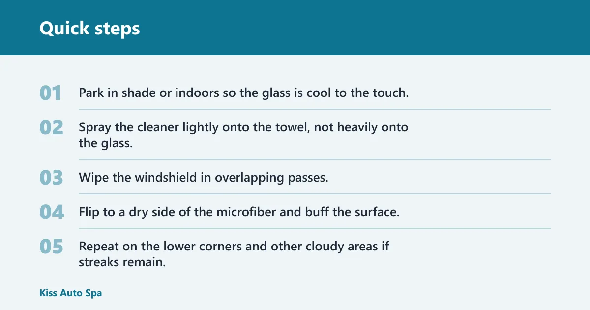Quick steps: Windshield film cleaning steps