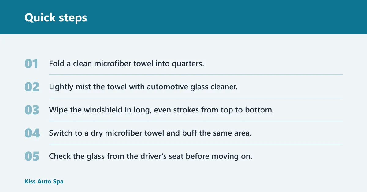 Quick steps: How do you clean the film on the inside of the windshield?